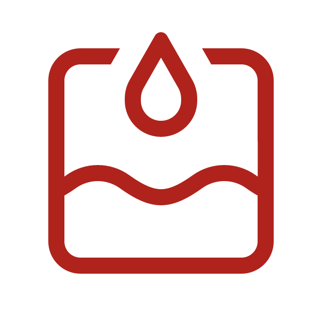 Washer or dishwasher safety indicator icon with drop of water and wavy line