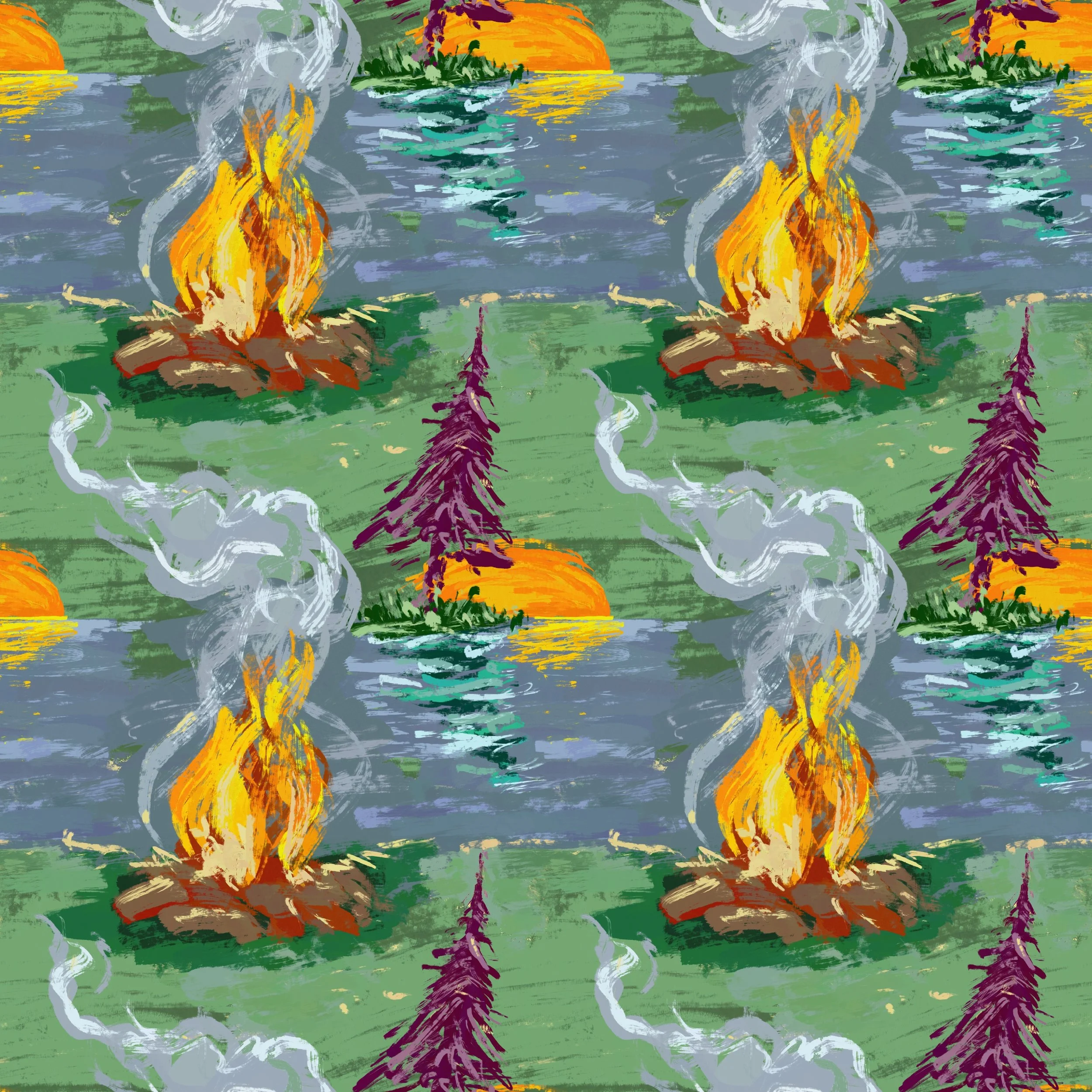 Painted Campfire- Half Scale