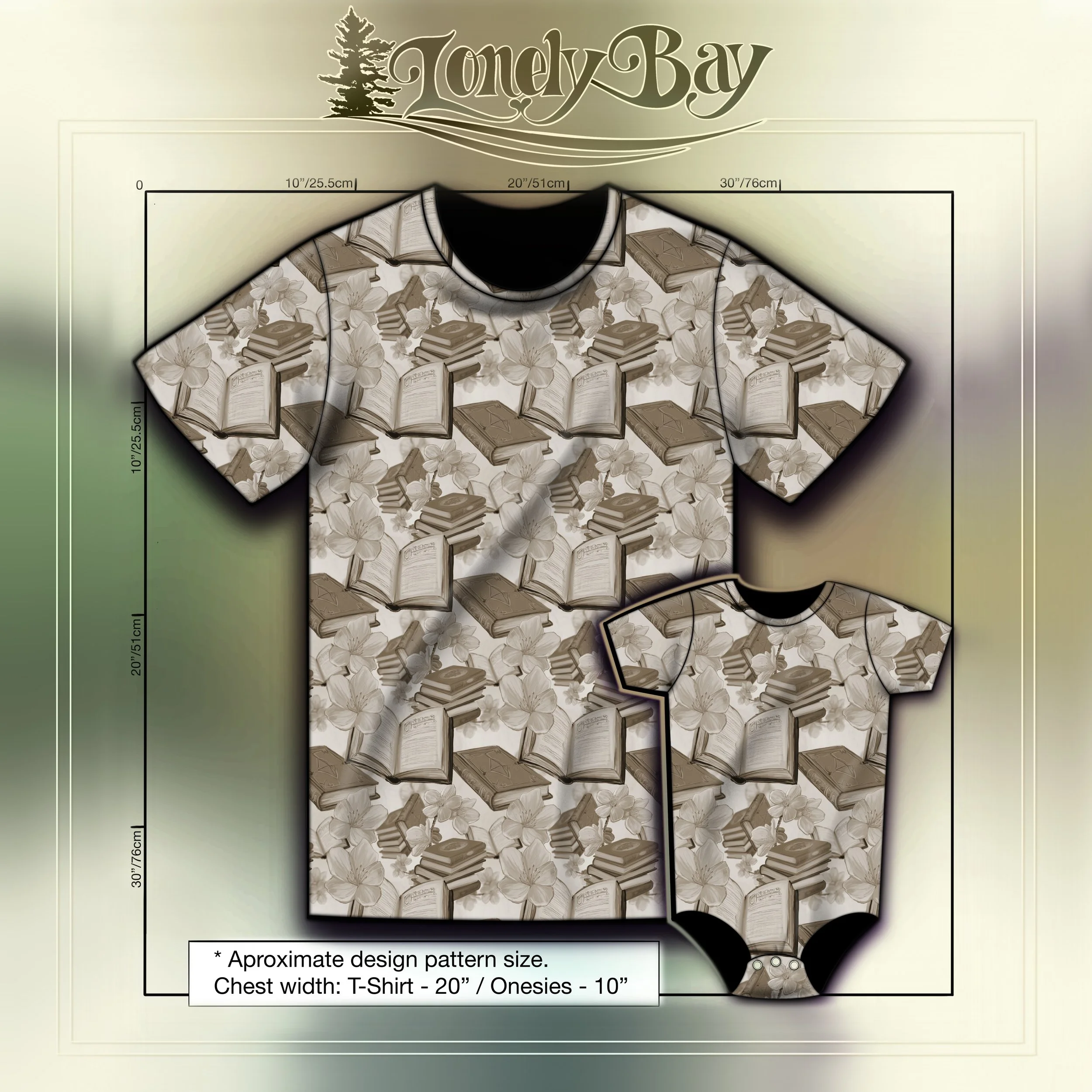 Cherry Blossom Books Sepia Tshirt Half.jpg