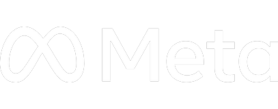 Meta logo with infinity symbol and company name in white on black background