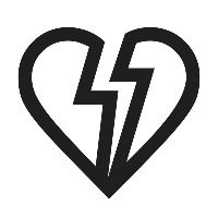 A heart with a lightning bolt through it