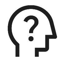 Icon of a human head with a question mark inside, representing uncertainty or inquiry.