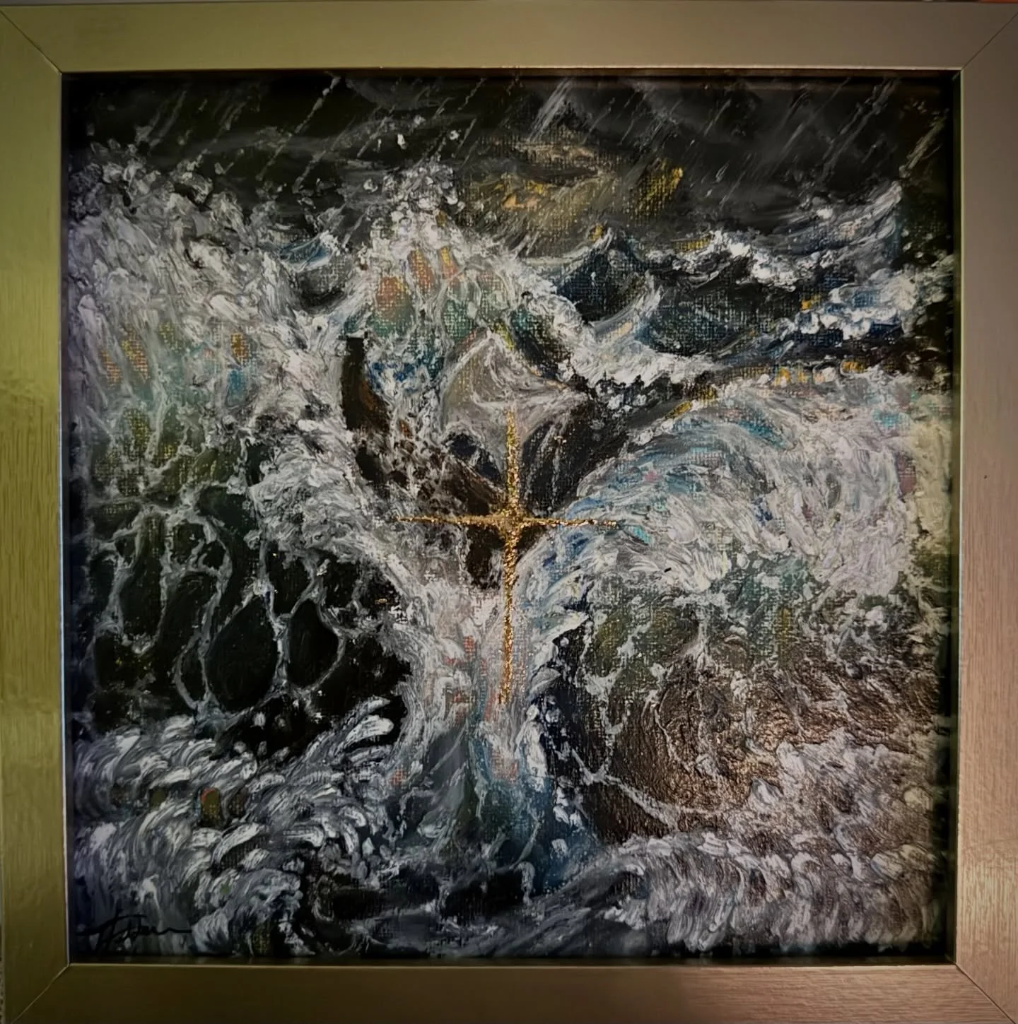 &ldquo;Resting Savior&rdquo; based off of the testimonies of Matthew Mark and Luke. A story of inspiration to trust Jesus in my storm and trust he is in Control. #fyp #christianart #artist #art #hope