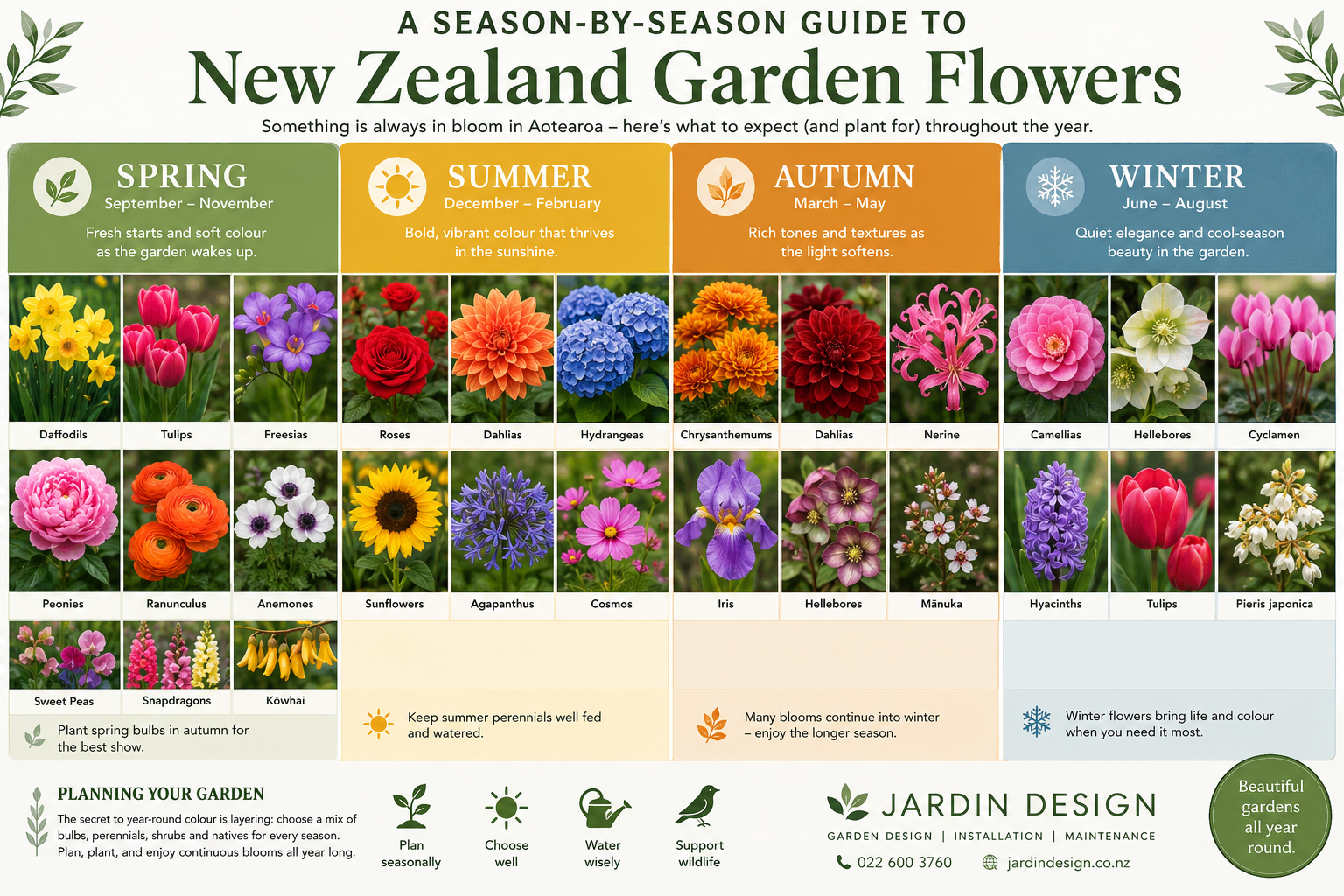 A Season-by-Season Guide to New Zealand Garden Flowers