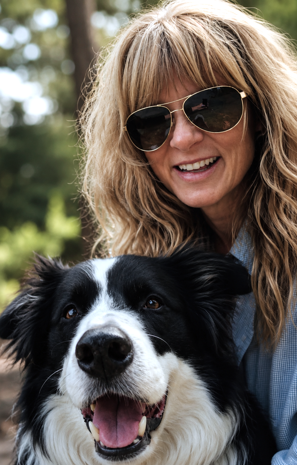 Stephanie Wilson-Wagner, life redesign and executive coach in Austin, Texas, with one of her border collies.