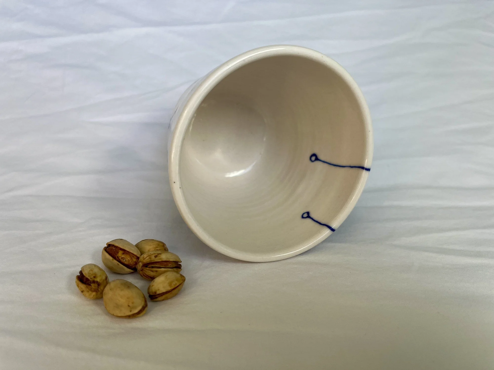 Wheel-thrown porcelain mug No. 024, hand-painted in Naples, Florida