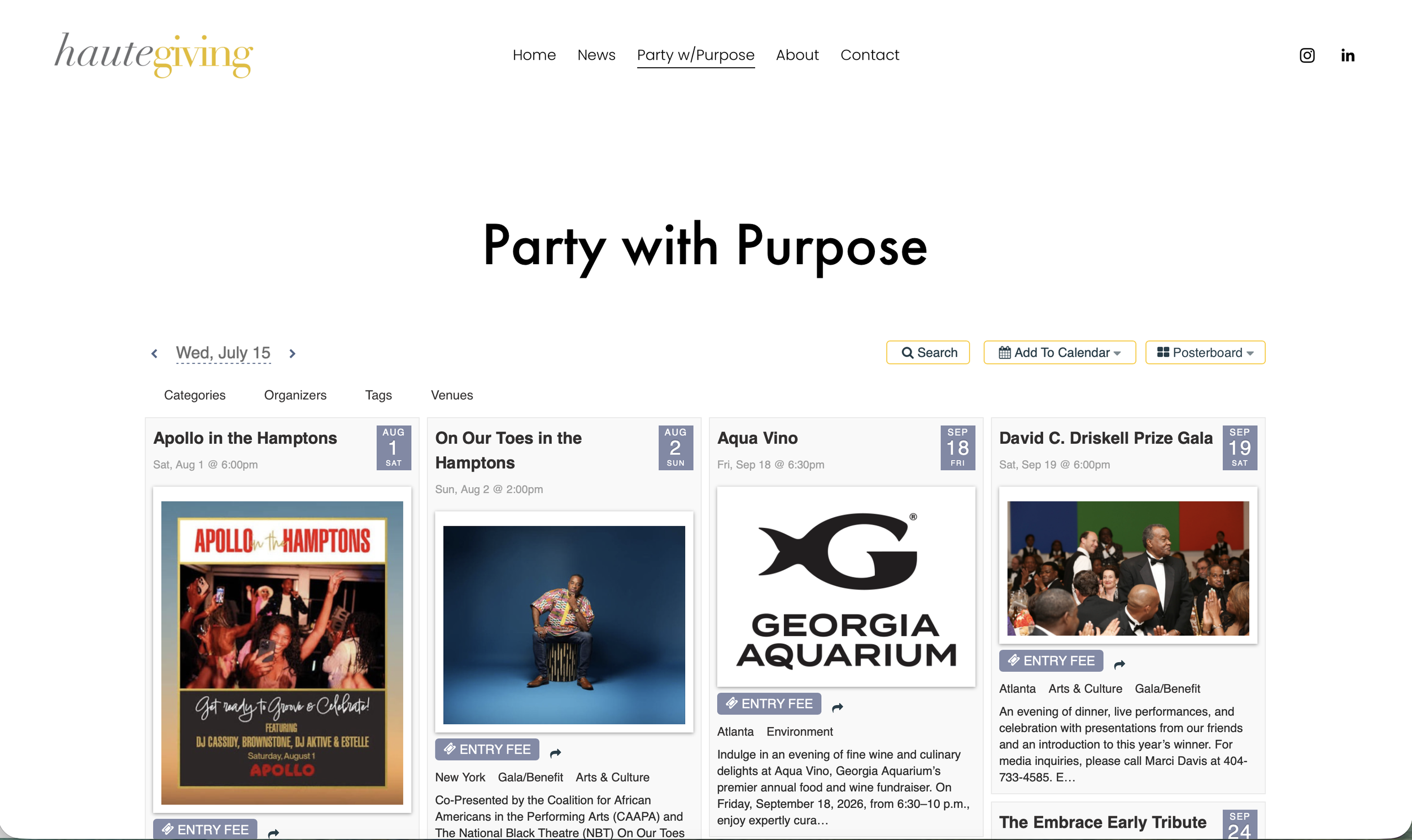 Party With Purpose: Your Social Calendar