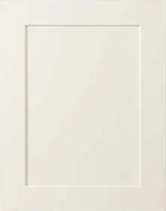 A plain white door with a rectangular recessed panel.