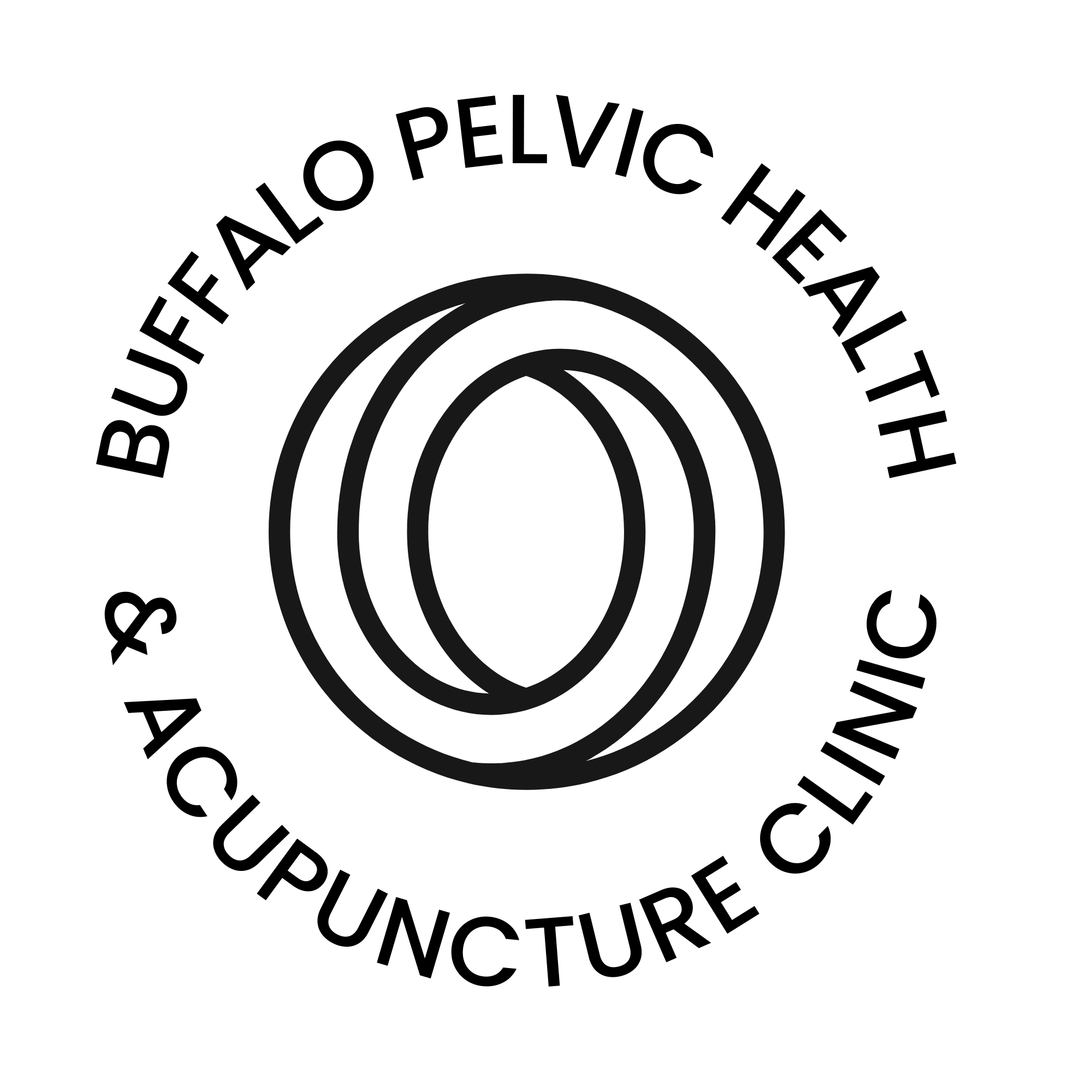 Black background with three concentric circles in dark gray.