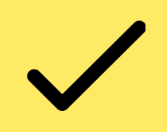 Yellow background with a black checkmark.