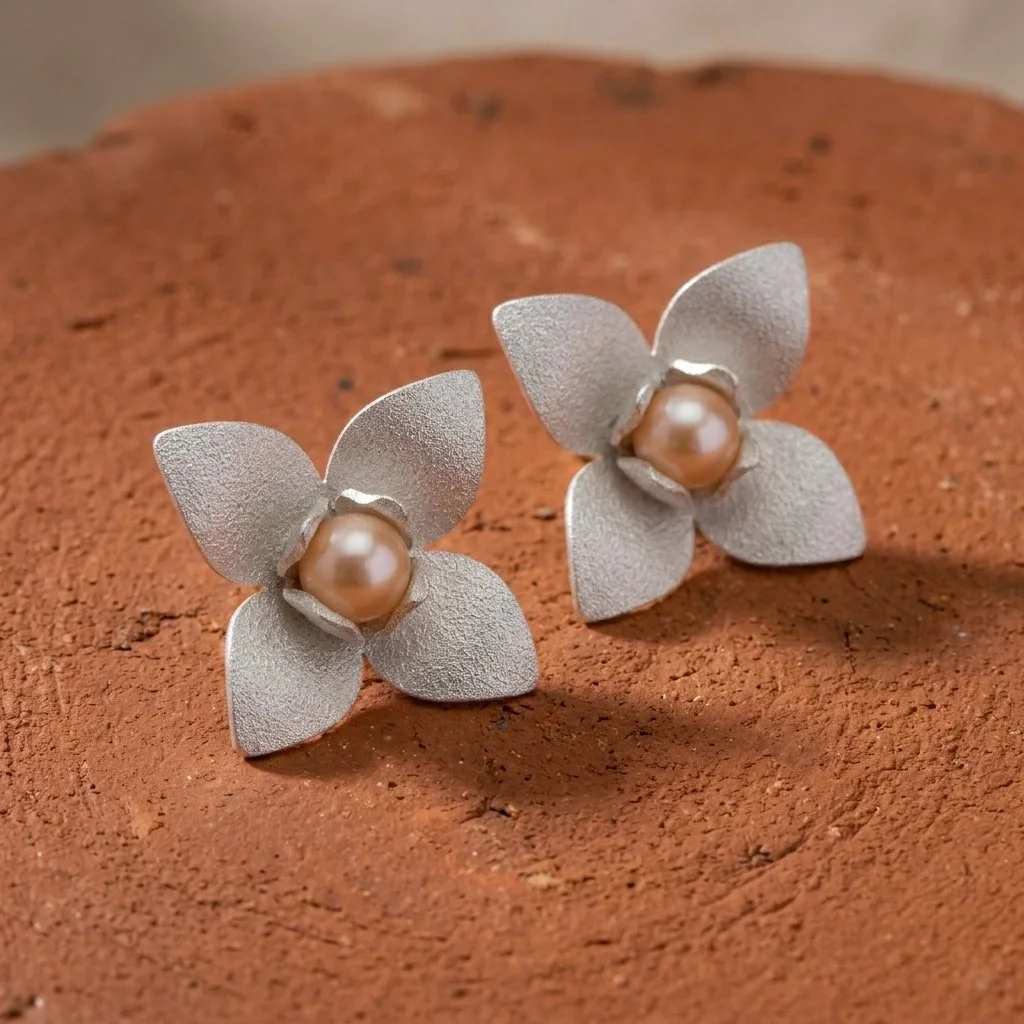 Aretes dos en uno perla