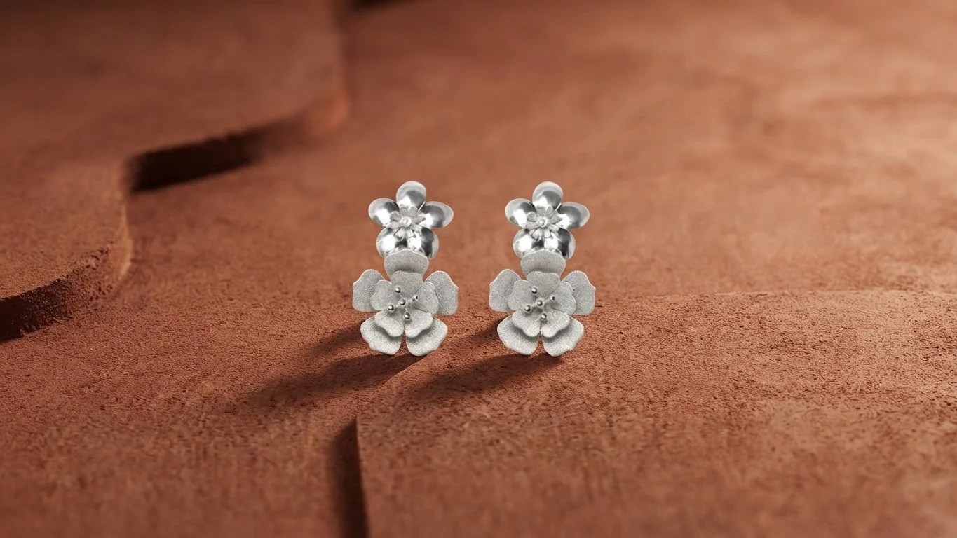 Aretes de flores grandes