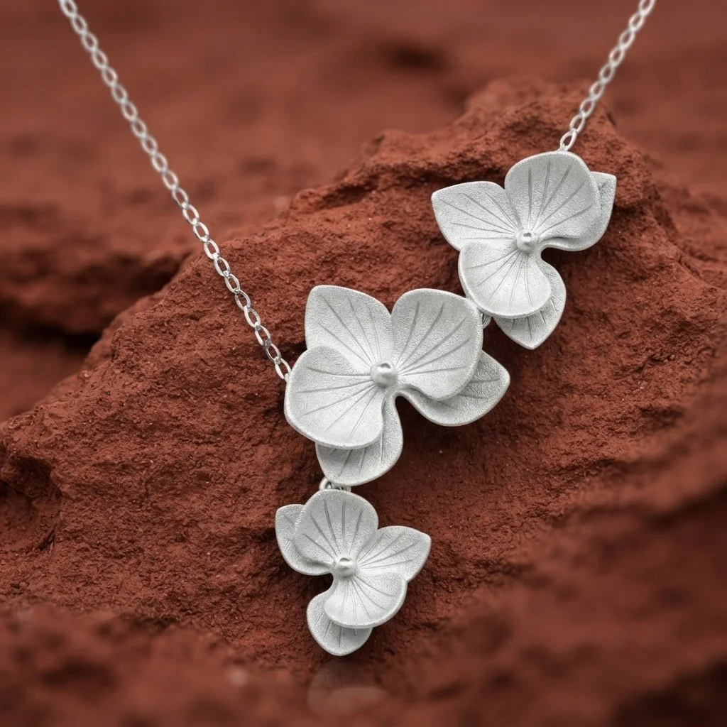 Collar orquídea asimétrico
