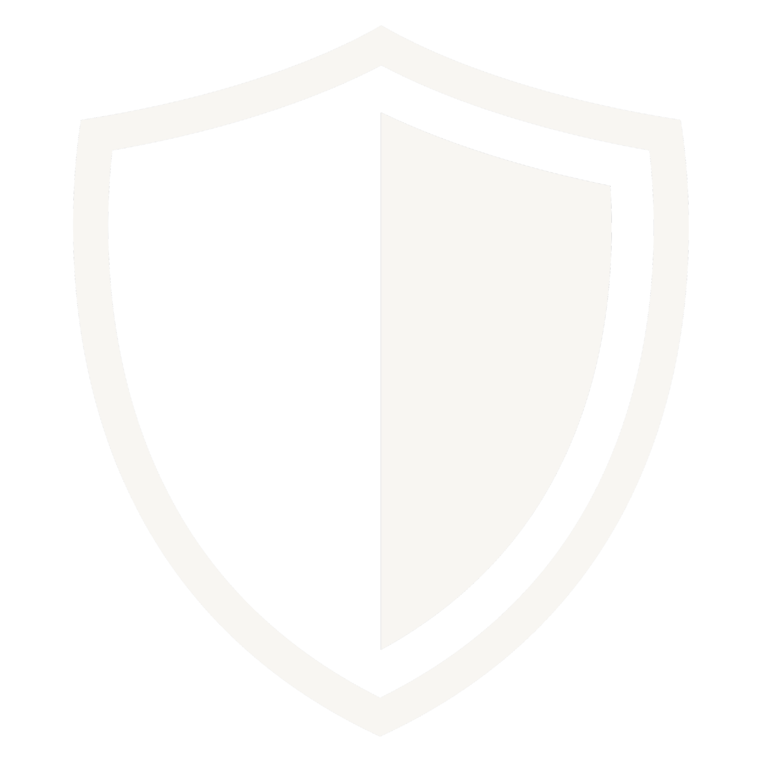 A black background with a white minimalist logo resembling a shield with a cube inside.
