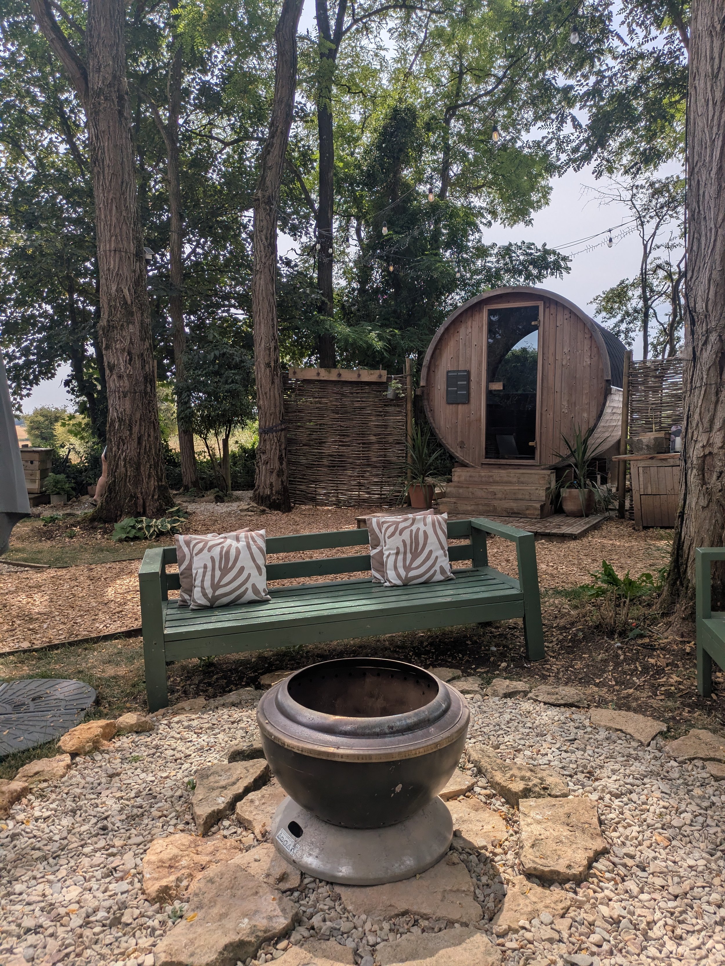 Wood-fired countryside sauna at rested:restore retreat
