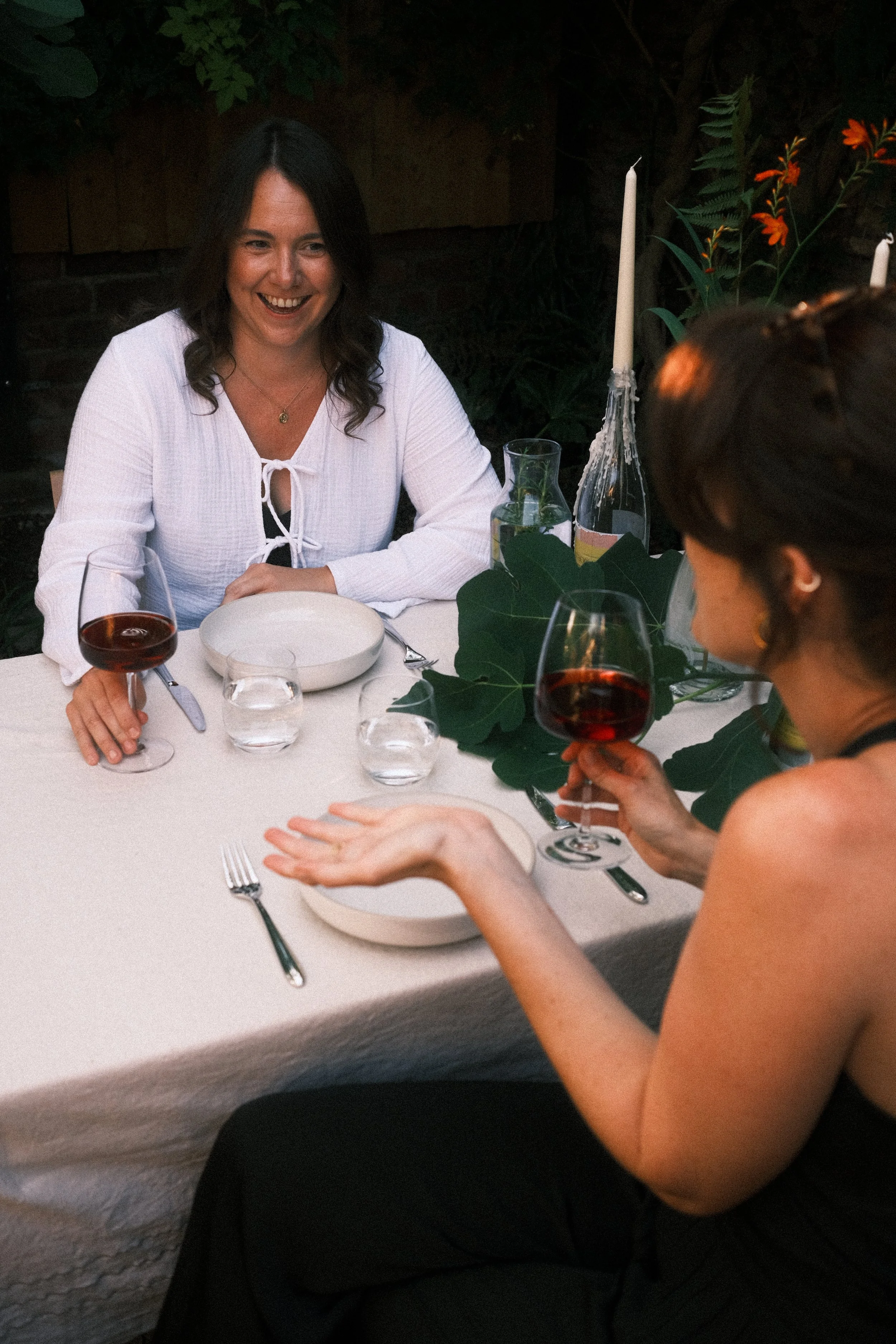 Shared dinners and laughter during a rested: retreat