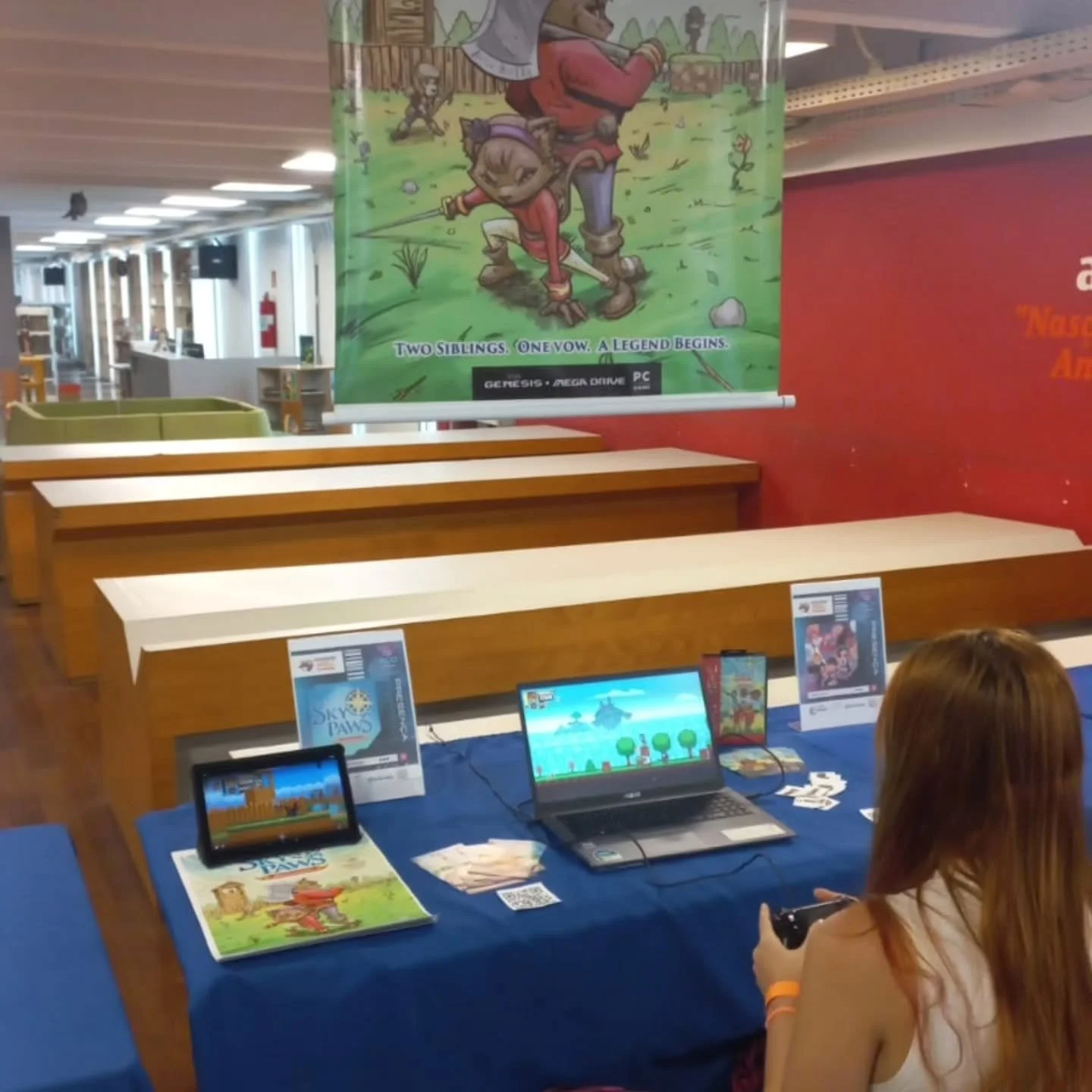 Hoje #SkyPawsAwakening est&aacute; em exposi&ccedil;&atilde;o no @videogamehall no Rio de Janeiro! Venham testar nosso jogo! 😸

Aproveitem e d&ecirc;em WISHLIST NA VERS&Atilde;O #STEAM 😽

#RETROGAMING #VELBERAN #skypaws