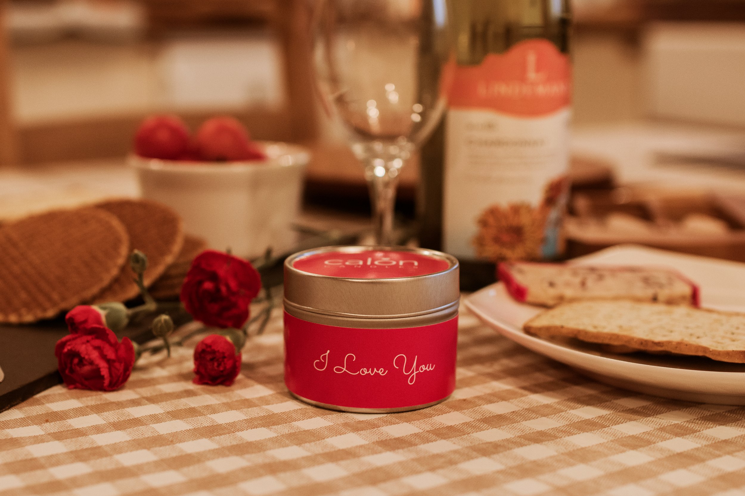 I love you mini tin candle on dinner table.jpg