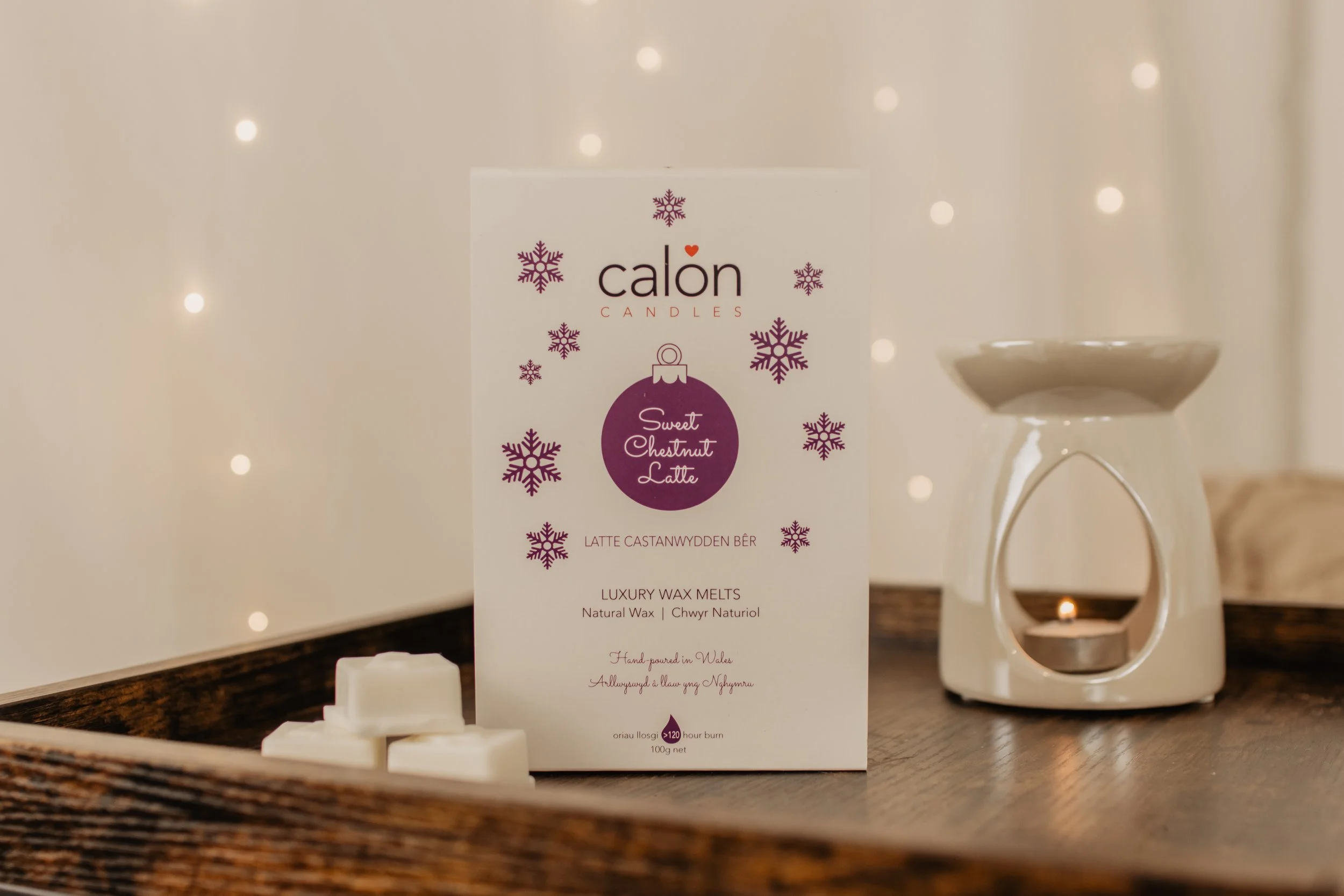 Sweet chestnut latte wax melts with cream burner.jpg