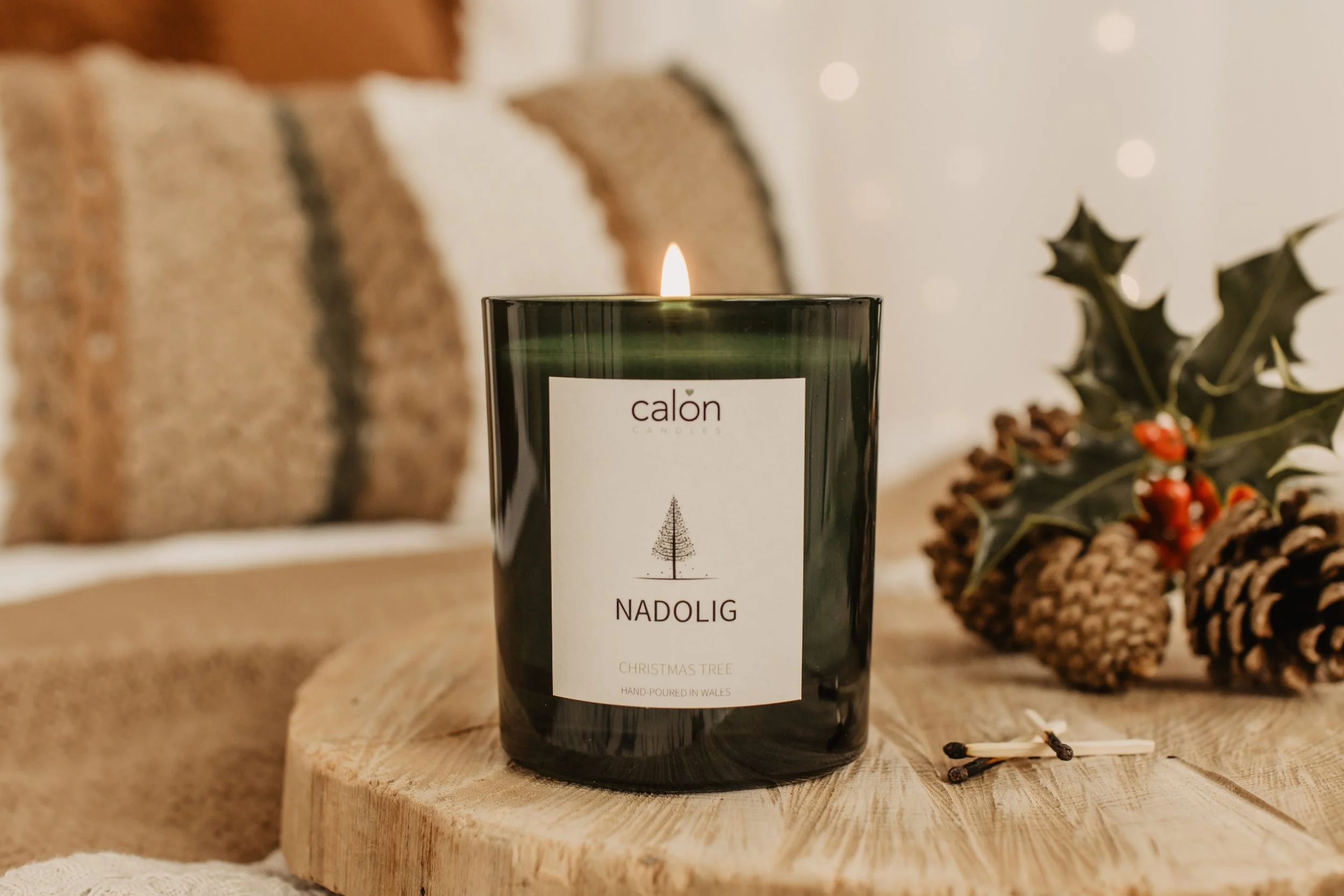 Nadolig christmas tree candle lit.jpg