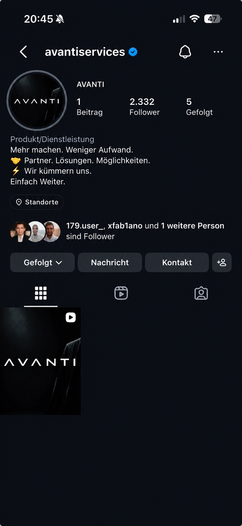 AVANTI SERVICES Instagram