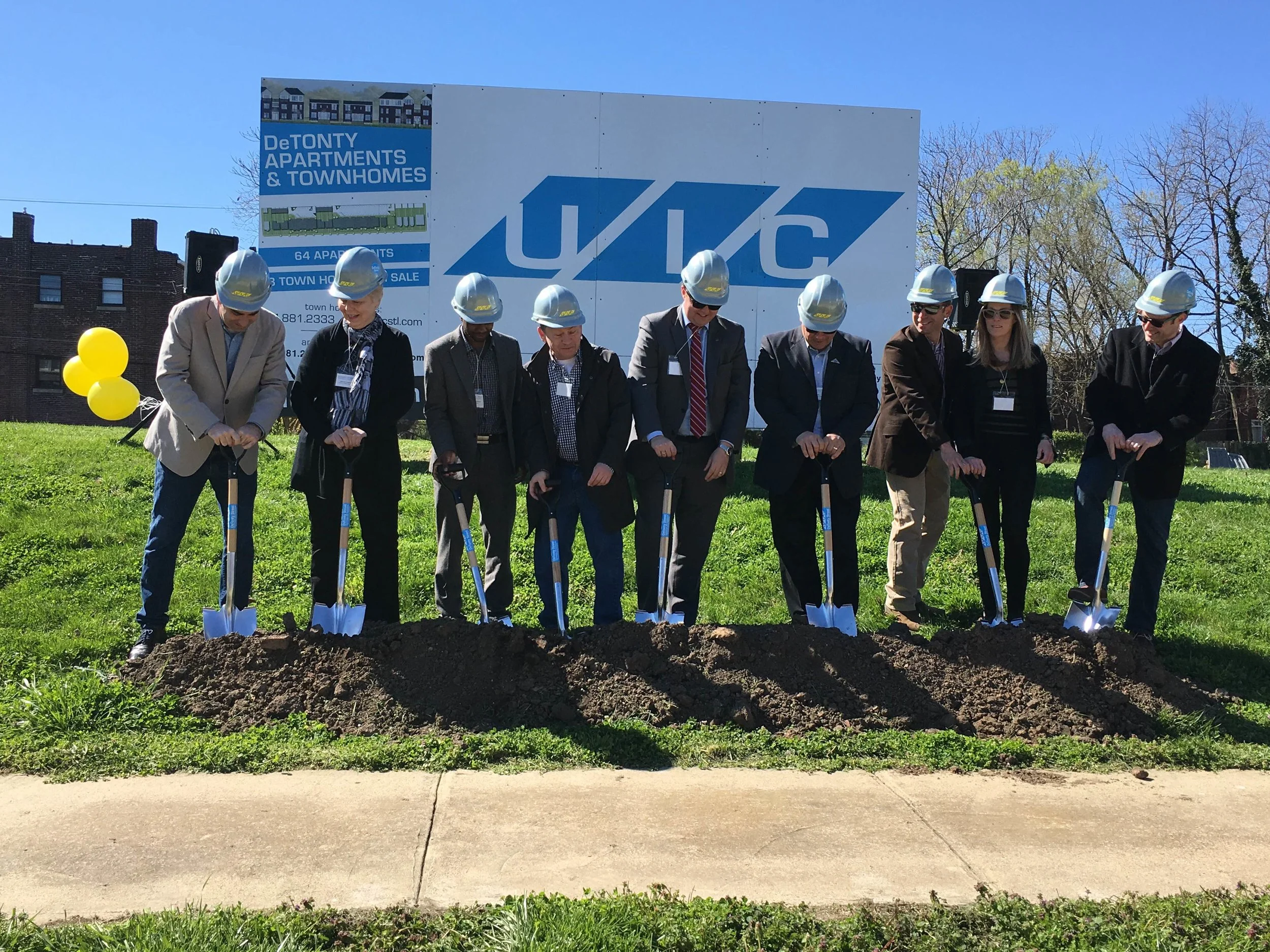 4100 Detonty Project Representatives ceremoniously shovel to celebrate the start of the long awaited UIC project.