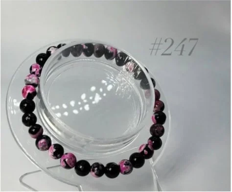 RHODONITE + BLACK ONYX BRACELET