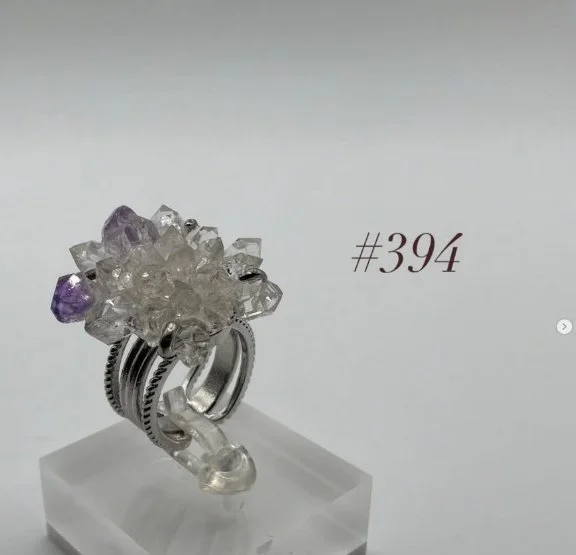 Amethyst & Quartz Cluster Ring