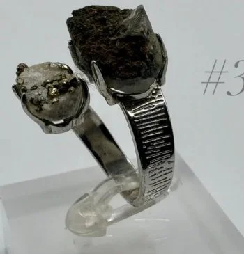 Pyrite & Quartz Cluster Ring