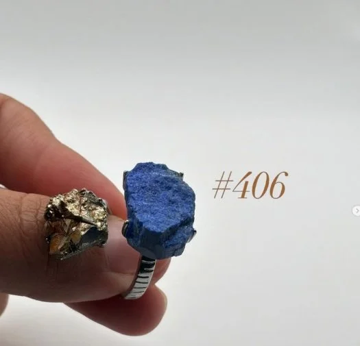 Sodalite & Pyrite Ring
