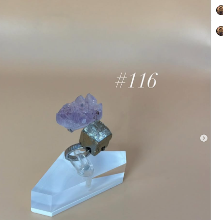Amethyst + Pyrite Statement Ring