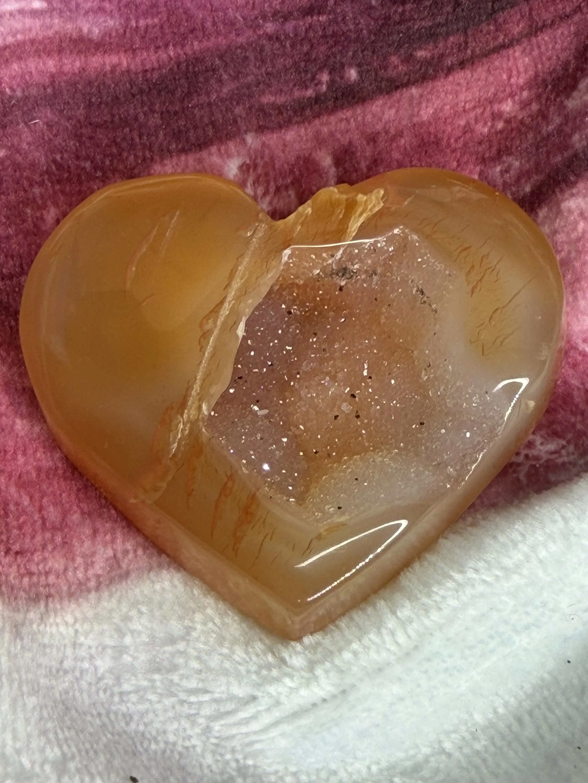 Carnelian Agate Druzy Heart