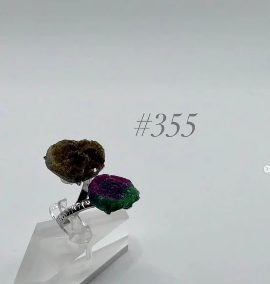 Siderite & Ruby Fuchsite Crystal Ring