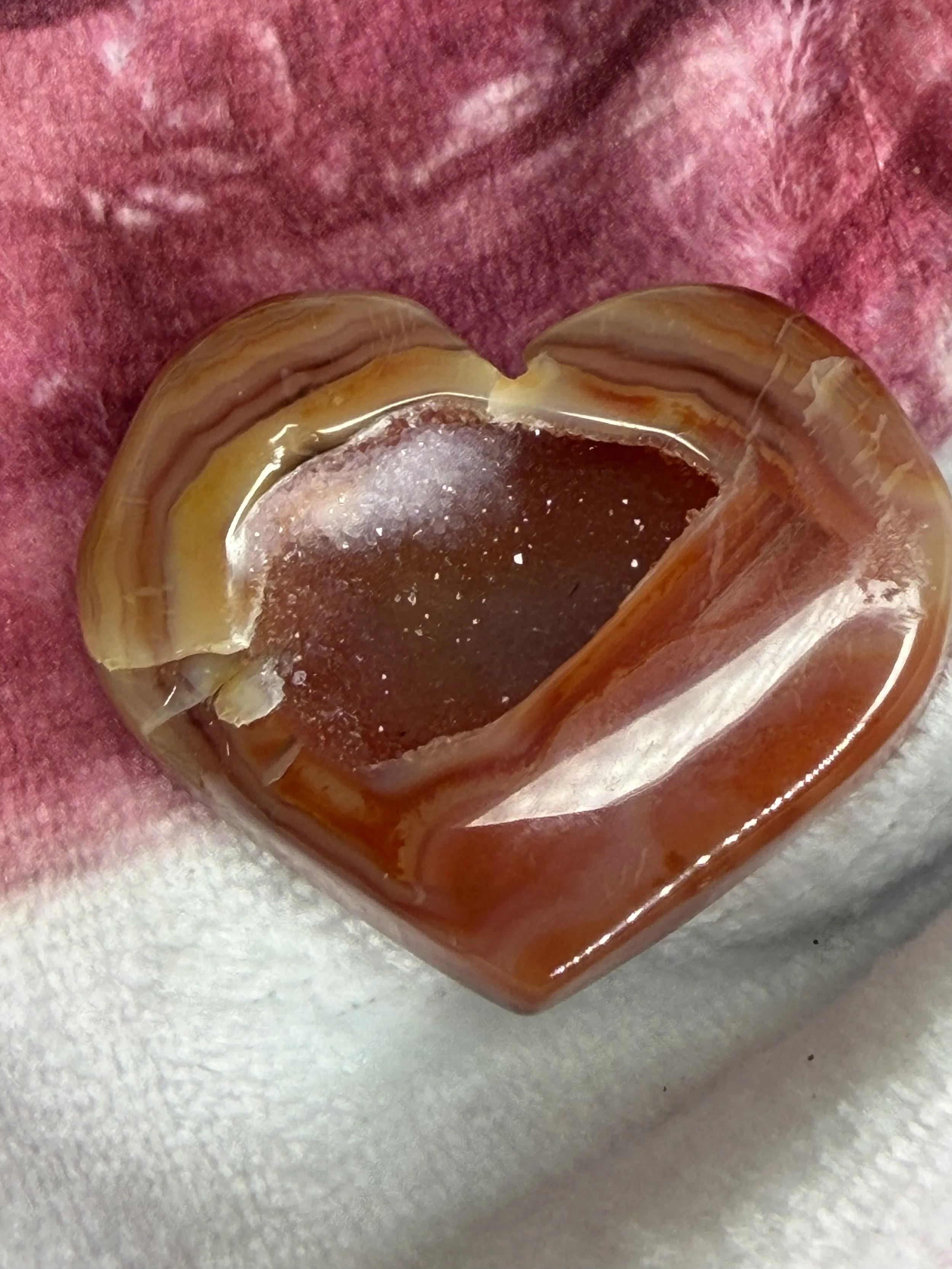 Carnelian Agate Druzy Heart