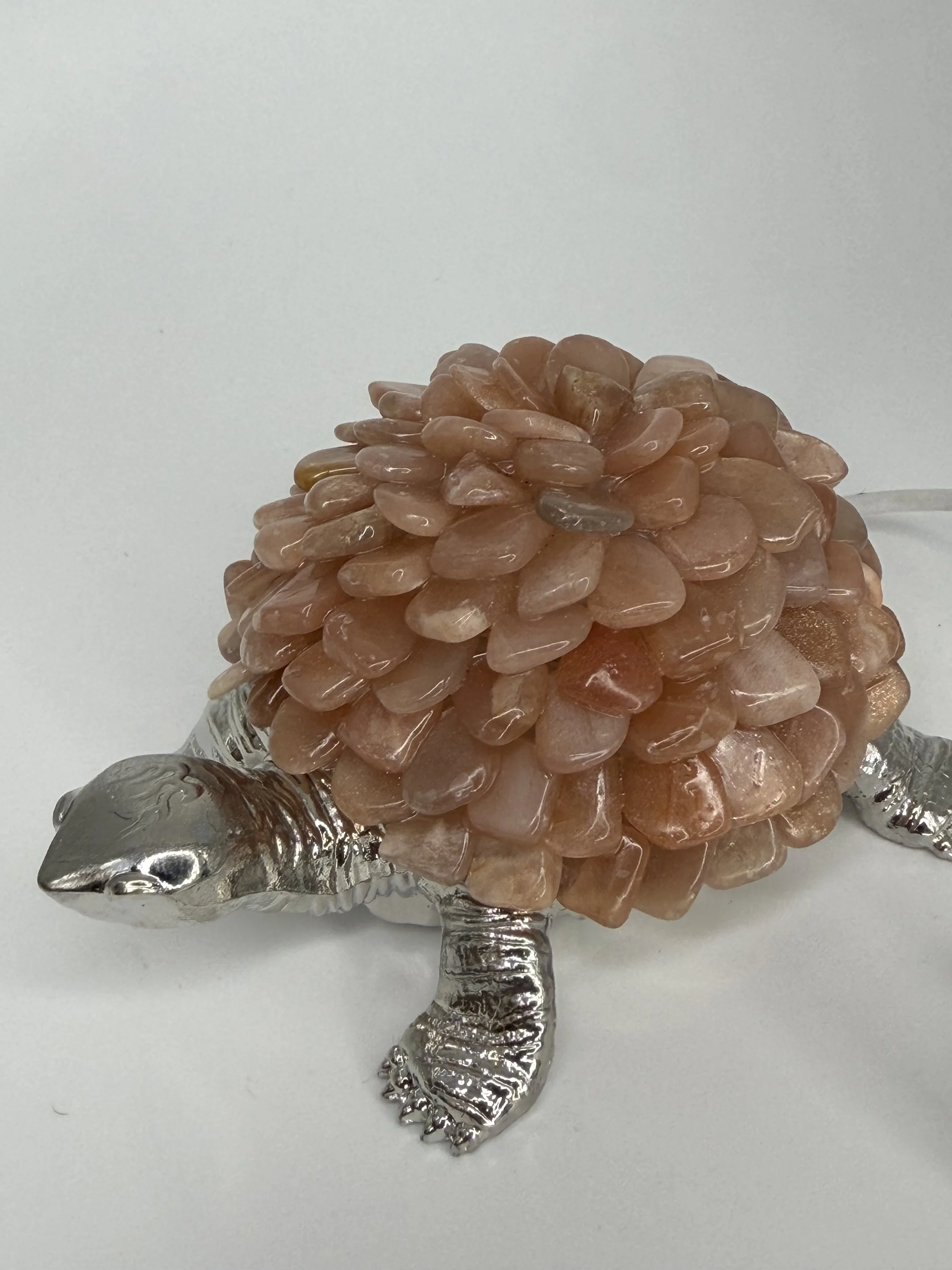 Peach Moonstone Crystal Turtle