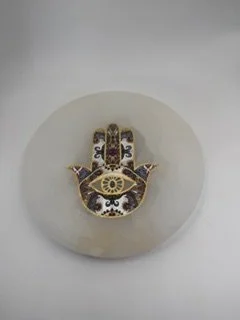 Hamsa Selenite Charging Plate