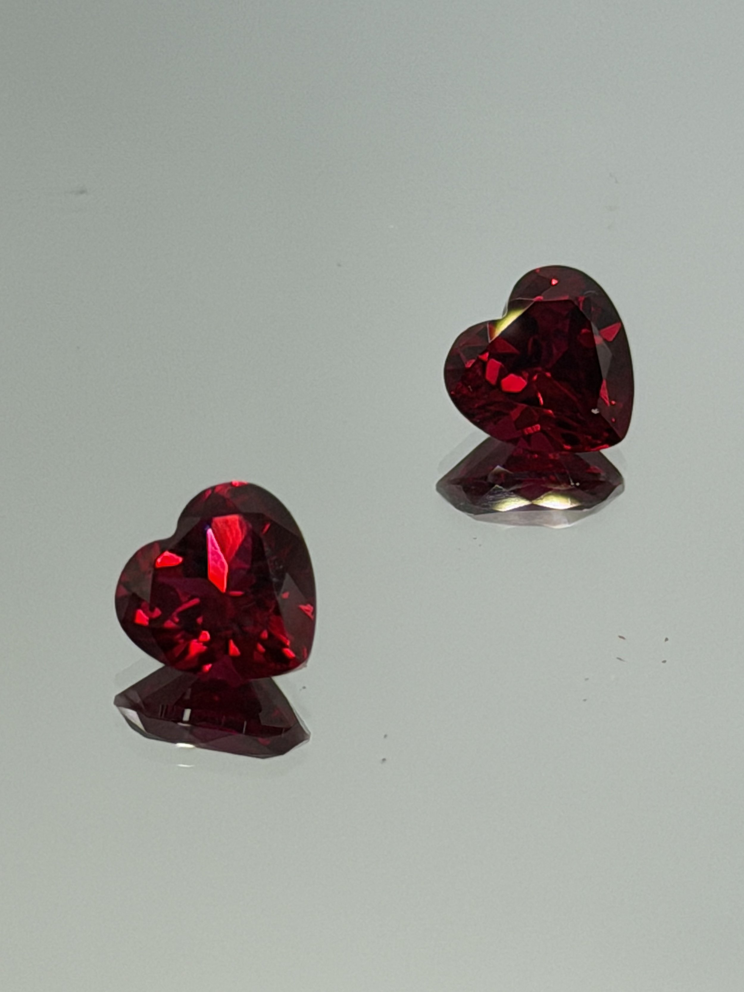 Grown Rudy-Heart Faceted Gemstone