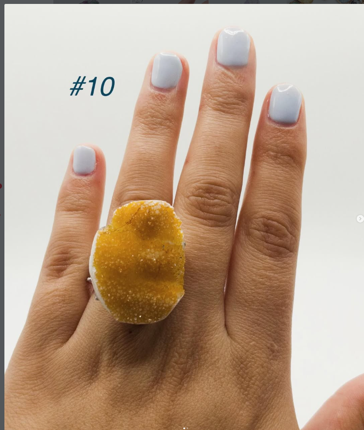 Orange Druzy Quartz Big Ring