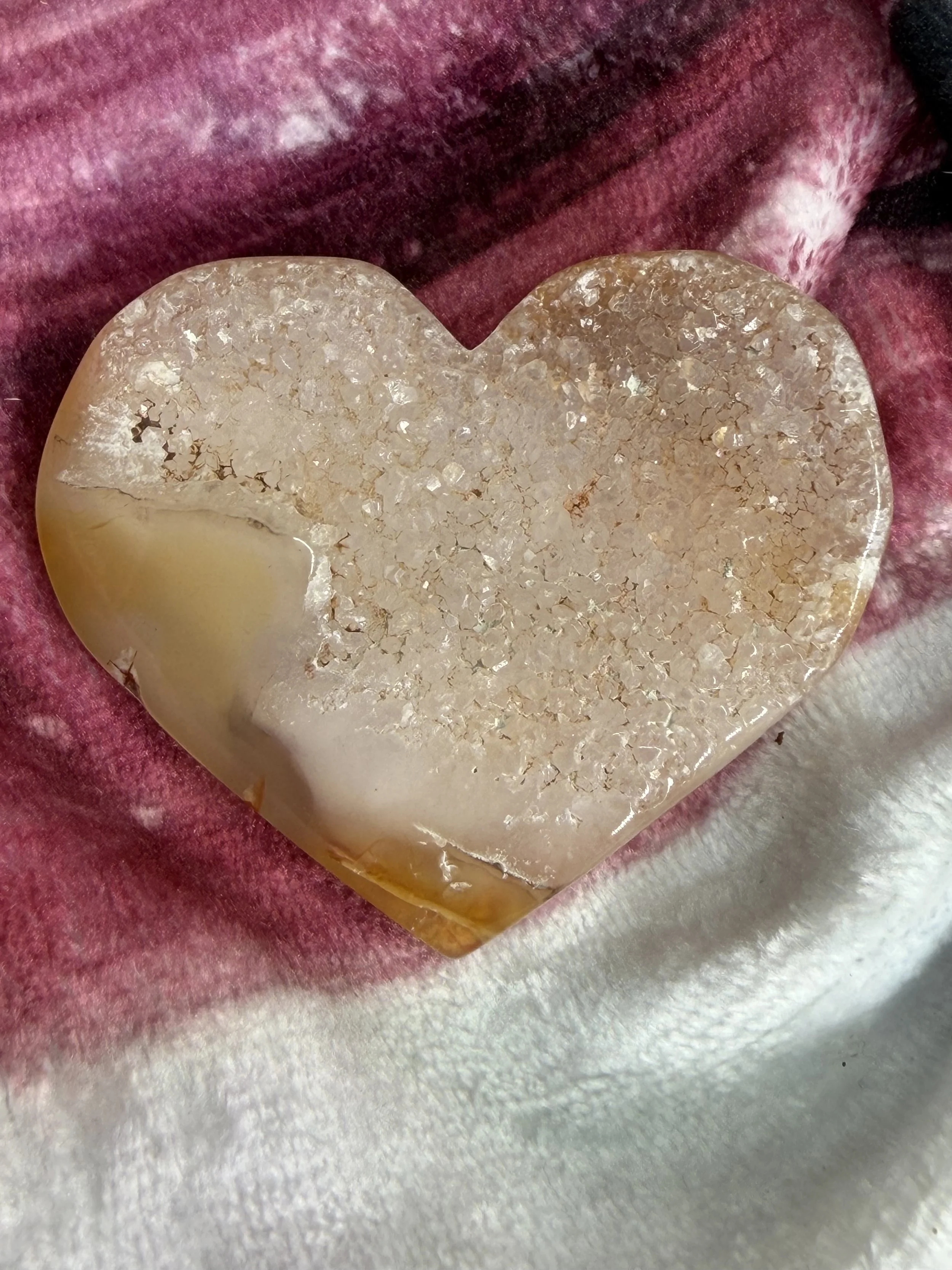 Carnelian Agate Druzy Heart
