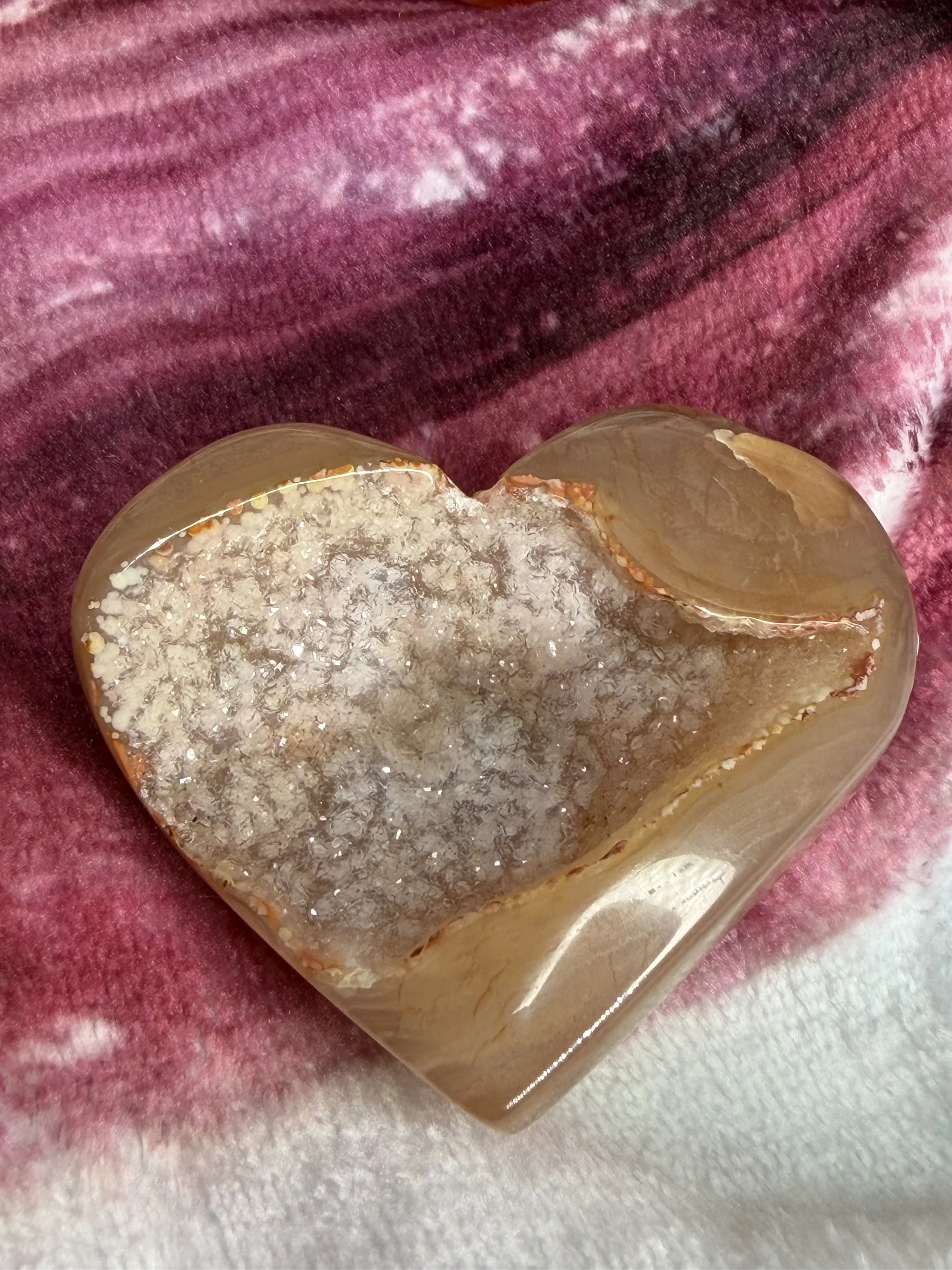 Carnelian Agate Druzy Heart