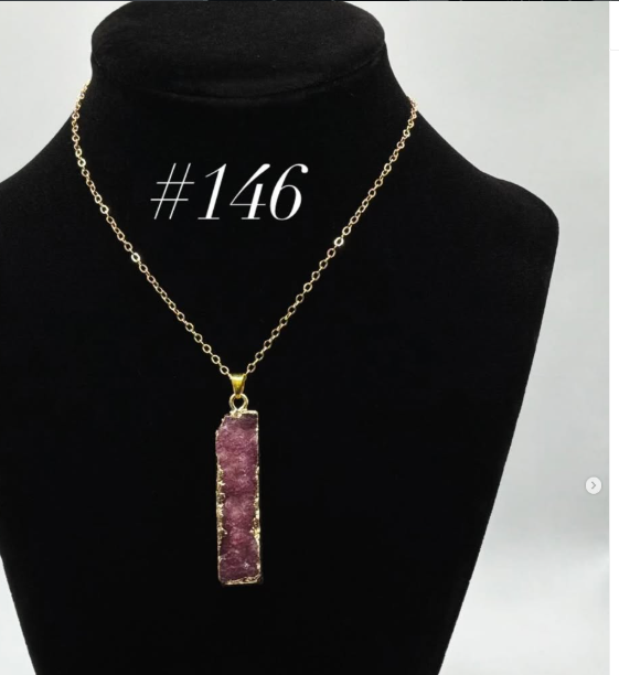 Purple Druzy Quartz Pendant