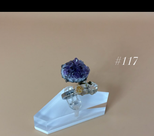 Amethyst + Clear Quartz with Iron Staining