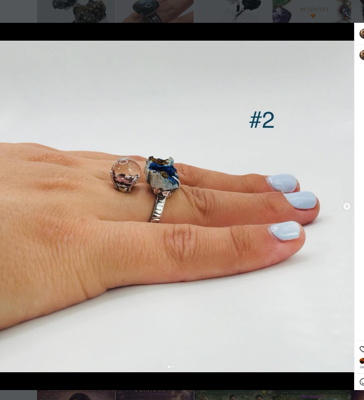 Azurite + Goldstone Double Ring