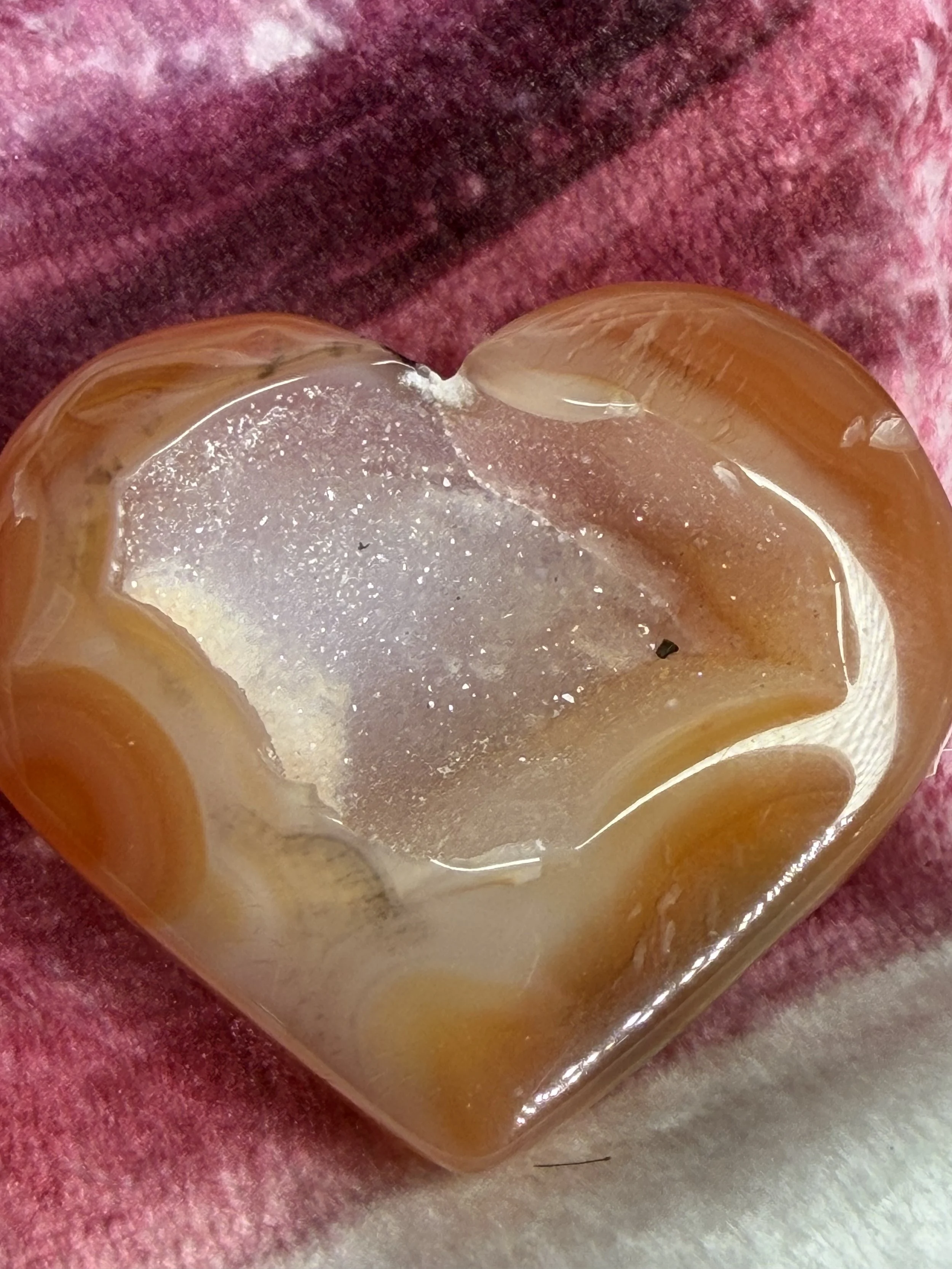 Carnelian Agate Druzy Heart