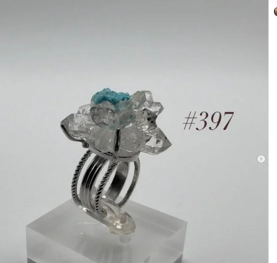Clear Quartz & Gibbsite Ring