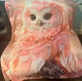 Pretty In Pink Owl Blanket