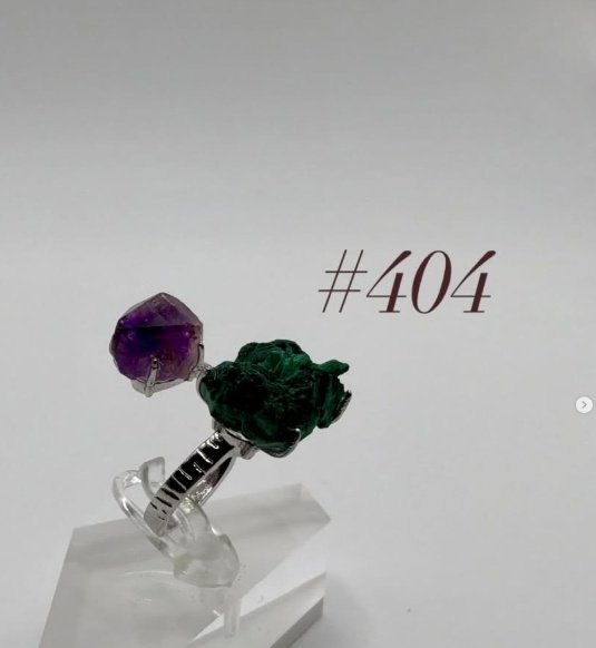 Malachite & Amethyst Ring
