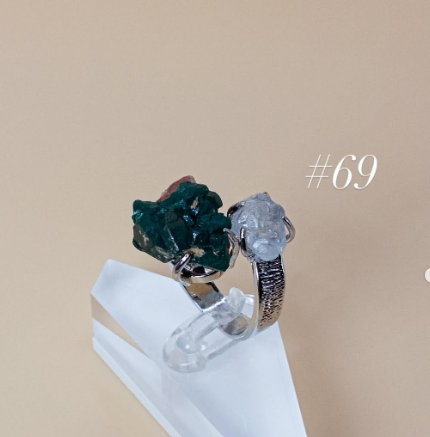 Moonstone + Dioptase