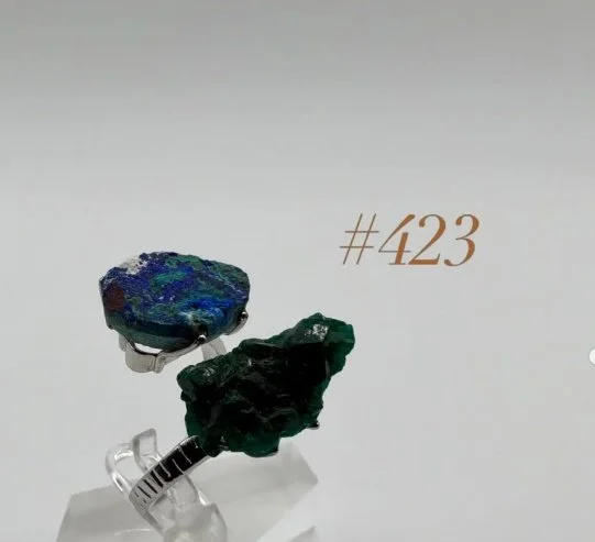 Azurite & Dioptase Ring