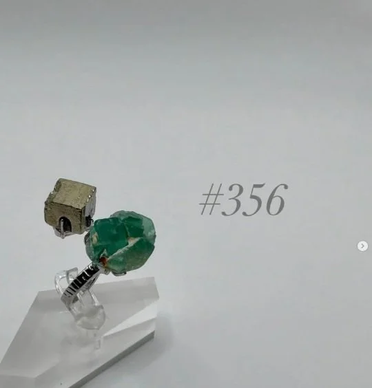 Pyrite & Fluorite Crystal Ring